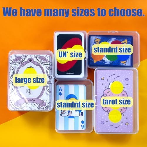 JINUPHION 4 Pcs Playing Card Case, for Go Fish/Old Maid/Oracle Card/Other Larger Than Standard Size Cards, Plastic Clear Card Deck Box Storage, 4 1/2" × 3 1/4" × 1 1/8" (NO Cards) - size: 4 pcs Large