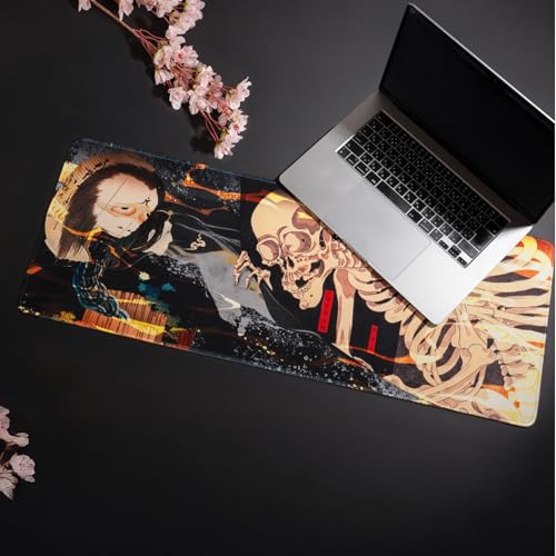 BELLEMOND Japanese Art Desk Mat | Large 31.5x11.8in Anime Mouse Pad for Keyboard & Mouse | Non-Slip Base, Water-Repellent | Original Japanese Design | Yokai Rising - color: Yokai Rising