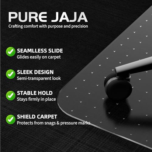 Office Chair Mat for Carpet: 36" x 48" Clear Floor Mats with Lip,Computer Desk Floor Mat -PVC Plastic Rug Carpet Protector Mats for Gaming Chair Under Desk Pad for Rolling Chair,Easy Glide - size: 36" x 48" convex