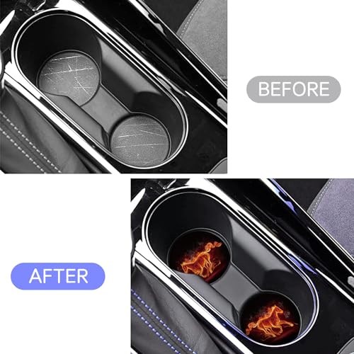 Car Cup Holder Coaster 2PCS Cool Fire Horse Car Coasters Car Cup Holder Insert Coasters Mats - color: Horse