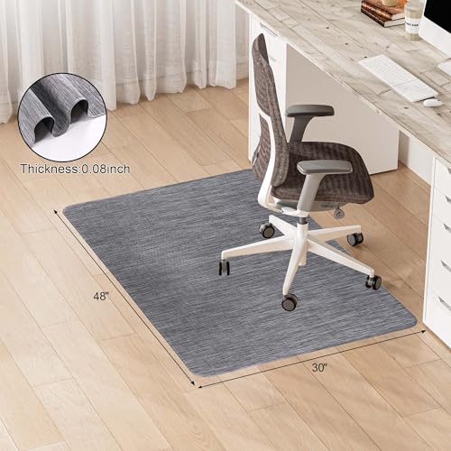 Office Chair Mat for Hardwood & Tile Floor, 30"x48" Desk Computer Chair Mat, Anti Slip, Non-Curve, Floor Protector Under Desk Low-Pile Office Rug for Rolling Chair - color: Light Grey, size: 30'' x 48'' Rectangle