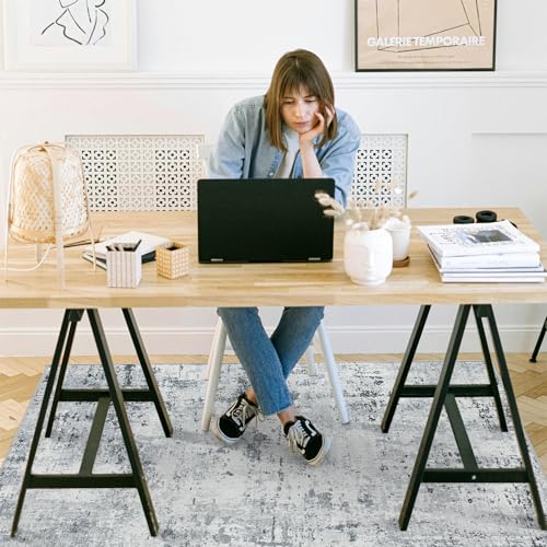 chakme Office Chair Mat for Hardwood Floor, 48"x36" Easy Glide Computer Desk Mat Protector for Rolling Chair Under Desk Rug Nonslip Backing, Machine Wash, (Boho) - color: Modern Abstract, size: 36"x48"