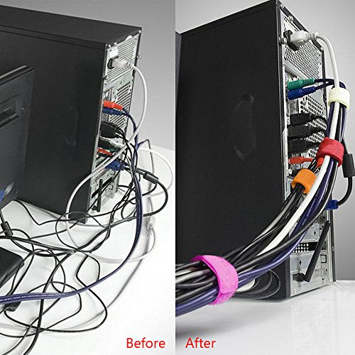 50pcs Cable Ties Reusable Fastening Wire Organizer Cord Rope Holder 7 Inch (Hot Pink) - color: Hot Pink