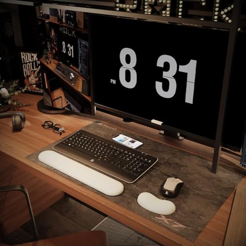 Ergonomic Wrist Rest Set for Keyboard and Mouse | Cooling Gel & Slow-Rebound Memory Foam Palm Support Pad | Luxe Leather, Minimalist, Non-Slip PU Base for Office, Laptop & Gaming (06Blue) - color: 06blue