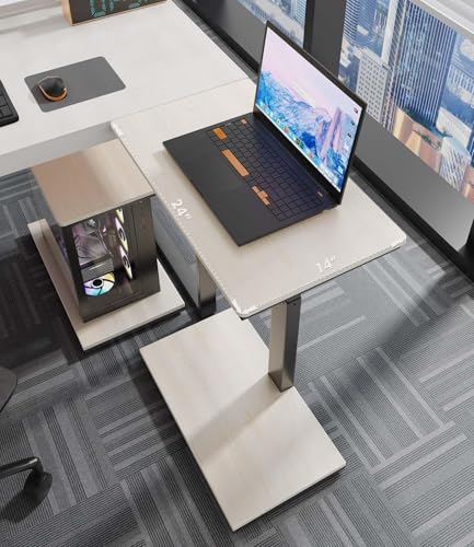 Computer Tower Stand with Charging Station & USB Ports - Adjustable Height PC Stand 2-Tier, Under Desk for ATX-Case with Wheels, CPU Holder for Office, Home, Gaming Room