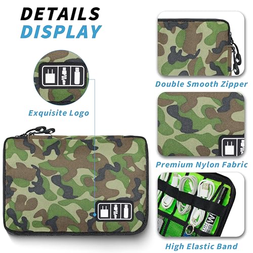 Electronics Organizer,Travel Cord Organizer Pouch, Portable Cable Organizer Bags,Travel Electronic Accessories Storage Case for Cables, Cords, Charger, Phone (CamouflageGreen) - color: A2-M-Camouflage Green, size: Medium