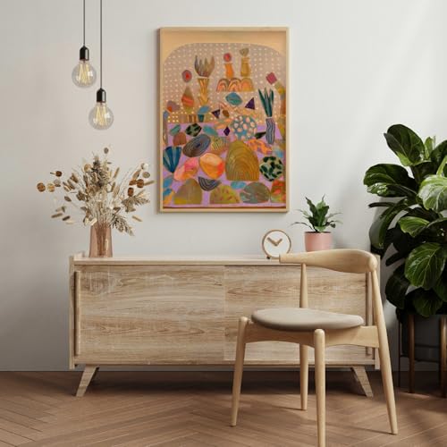 Abstract Scenery Wall Art Colorful Abstract Watercolor Wall Art Colorful Wildflower Picture 16x24Inch UnFramed Aesthetic Landscape Desert Landscape Picture for Bedroom Living Room Office Home Decor - color: Colorful Rock, size: 24"L x 16"W