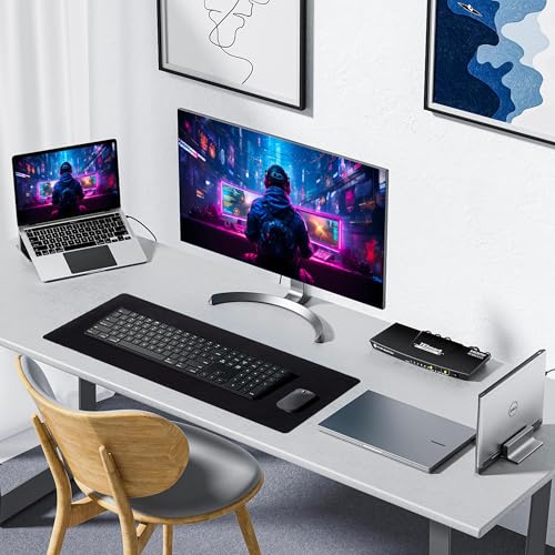 ALOANES Large Gaming Mouse Pad with Non-Slip Rubber Base,Stitched Edge,Desk mat for Laptop,Computer & PC, Wristing Pad for Gamer,Office & Home,Classic Black XL 11.81''x31.50''x0.12'' | Black Desk Mat Mousepad for Computer Gamer Office Home XL 27.6"x11.8"x