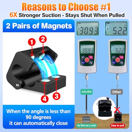 AGVEE 6 Pack Magnetic Cord Organizer Clips, 10mm Ultra-Thin Aluminum Cable Management Holder, 2 Pairs of Strong Magnets Keeper for Home Desk Office Gadgets Accessories, Residue-Free Tape, Black - color: Black, size: 6 Pack