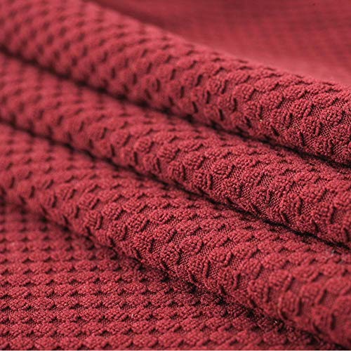 Isccdy Removable Washable Office Chair Armrest Slipcovers Covers Pads (Wine red) - color: Wine Red
