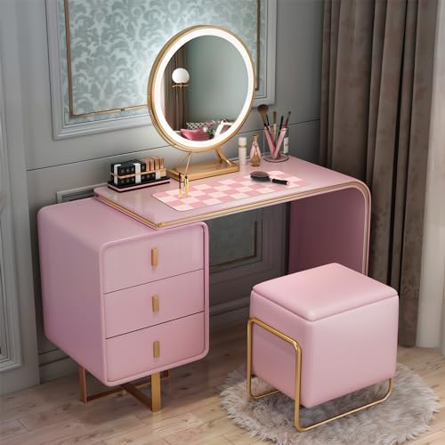 AFIING Pink Checkered Desk Mat, 31.5" x 12",Waterproof PU Leather Desk pad | Non-Slip Rubber Base, Easy Clean Surface, Desk Protection, Office & Home - color: Pink