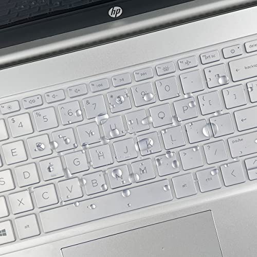 Keyboard Cover for HP 15.6" Laptop, HP Pavilion 15.6, HP Laptop 15t 15z 17t 17z 15-fc 15-fd 15-eg 15-er 15-eh 17-cn 17-cp Seires 15-fc0099nr 15-fd0023dx 15-er1051cl 15t-eg300 17t-cn300 17z-cp200 - color: Clear(Regular Letters)