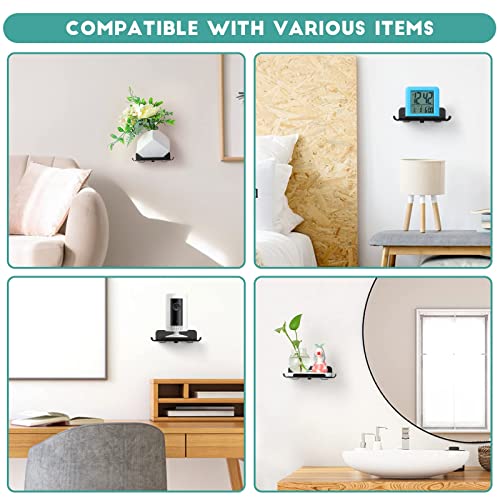 Small Wall Shelf, 4.7" Floating Shelves for Speakers, Internet Router, Smart Home, Apple HomePod Mini, Echo Dot 4th, Security Camera– for Bedroom, Gaming Room, and Living Room (Black)