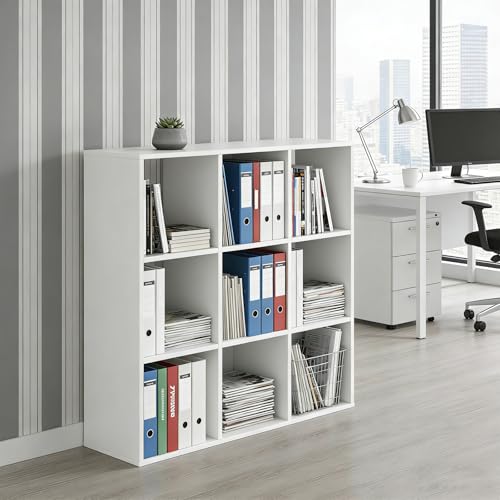 9-Cube Storage Organizer, Reversible Bookcase Shelf, Open Cube Bookshelf, Large Modern Storage for Living Room, Bedroom & Office, White - color: Classic White, size: 9-Cube