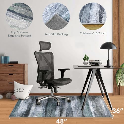 Office Chair Mat for Hardwood Floor&Tile Floor,36"X 48" Heavy Duty Desk Chair Mat for Hard Floors,Under Desk Rug for Rolling Computer Chair,Anti Slip,Low Pile Carpet Floor-Abstract Dark Grey - color: Abstract Dark Grey, size: 36"X 48"