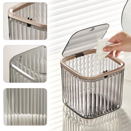 Mini Trash Can with Lid,Removable Small Garbage Can, Ultimate Mini Desktop Storage Box, Tiny Trash Can for Car, Bathroom, Kitchen or Bedroom