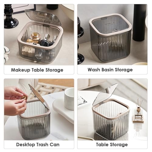Mini Trash Can with Lid,Removable Small Garbage Can, Ultimate Mini Desktop Storage Box, Tiny Trash Can for Car, Bathroom, Kitchen or Bedroom