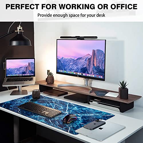 Canjoy Gaming Mouse Pad, Large Extended Mouse Pad Big Computer Mousepad for Home Office Gaming Work 31.5x15.7inch - color: Dark Blue Marble