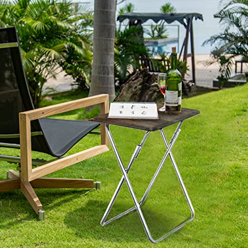 Garden 4 you TV Tray Table TV Dinner Tray with Sturdy MDF Set of 2,Eating Trays for Living Room with No Assembly Required,Small Folding Side Table 15 x 18.9 x 26in (3D,2PCS) - color: 3d, size: 2pcs