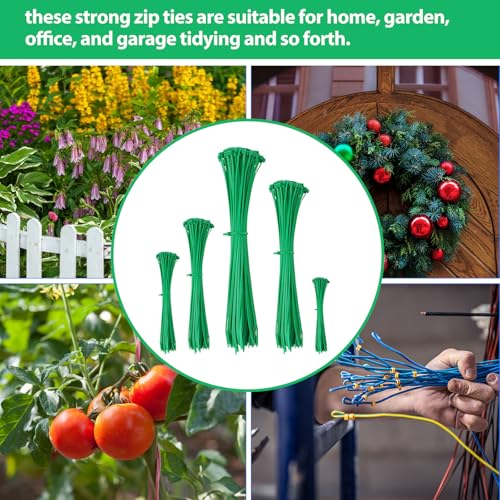 Shappy 24 Inch 50 Pcs Zip Ties Heavy Duty Strong Large Cable Wire Ties Zip Industrial Sturdy Wire, Awnings Tying Branches Bundling of Crops Fixed Water Pipes (Green) - color: Green, size: 24 inch