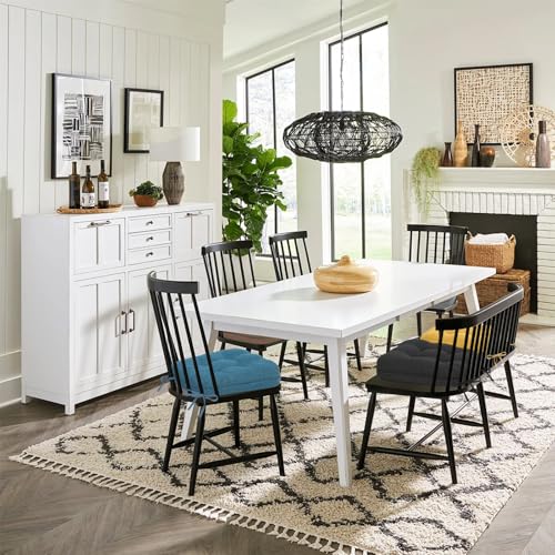 baibu Set of 6 Dining Chair Cushions, Dual-Layer Patent Design Memory Foam Kitchen Chair Cushions, Non-Slip Seat Pads with Ties, 16.5 x 16.5 x 3.5in, 6 Pack, Blue - color: Blue, size: 6 Count (Pack of 1)