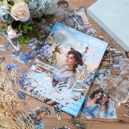 PET 20 Sheets 180 Pre-Cut Winter Stickers for Scrapbooking People Landscape Stickers Scrapbook Supplies Transparent Sticker for journaling - color: Winter