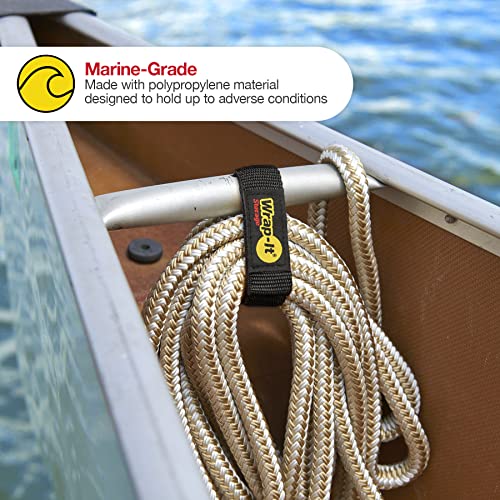 Quick-Straps by Wrap-It Storage – 12” (12-Pack) Black - Hook and Loop Cord Wraps for Cable Storage and Organization - color: Black, size: 12" (12 Pack)