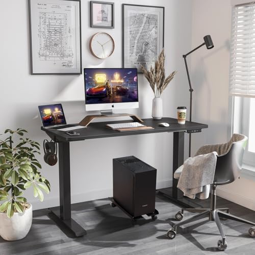 Mobile PC Stand, Adjustable Metal Computer Tower Stand, PC Floor Stand with 4 Locking Caster Wheels, PC Tower Stand, CPU Holder, PC Cart PC Riser Fits Most PC for Gaming Office Desk
