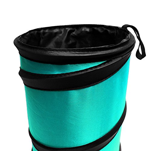 FH Group Automotive Waterproof Portable Collapsible Small Trash Can Garbage Container fits Most Cars,Polyethylene, SUVs, and Trucks Mint Universal fit - color: Mint, style: Small