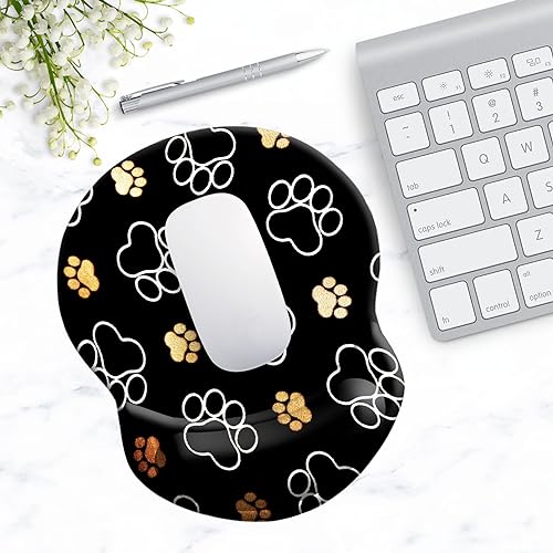 Ergonomic Wrist Support Mouse Pad - Comfortable Computer Mouse Pad with Non-Slip PU Base for Home Office Working Gaming (Cute Dog Paw) - color: Cute Dog Paw