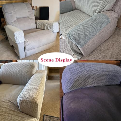 LINGXIYA Soft Stretch Armrest Covers,Set of 2 Polyester Fabric Armchair Slipcovers with Twist Pins,Machine Washable Furniture Couch Sofa Arm Chair Cover Protector for Chairs/Sofas/Recliner(Darkbrown) - color: Darkbrown