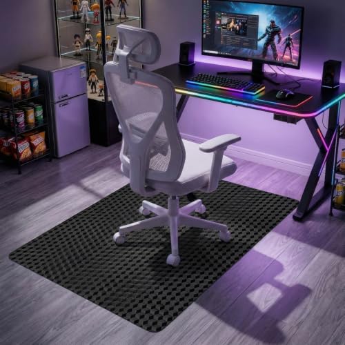 Winado Office Chair Mat, 36 x 48 in, Black 3D Textured Hard Floor Protector | 3D textured black mat protects hard floors from caster wear; smooth glide surface for office, desk, and gaming chairs - size: 36"x48"(for hard floors)