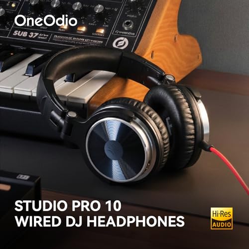 OneOdio Wired Over Ear Headphones Hi-Res Studio Monitor & Mixing DJ Stereo Headsets with 50mm Drivers and 1/4 to 3.5mm Jack for AMP Computer Recording Podcast Keyboard Guitar Laptop - Black - color: Black