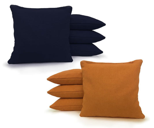 Tailgating Pros American Flag Wooden Plank Design Cornhole Board Set w/Bean Bags and Carrying Case - 4'x2' Corn Hole Toss Game - color: Navy / Gold