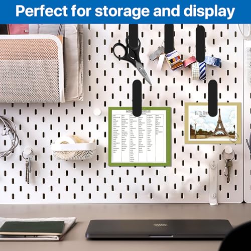 Black Pegboard Clips, 20 Pcs Metal Pegboard Accessories Clips, Pegboard Clips for Hanging Photos, Pegboard Attachment Clips for Kitchen, Bathroom, Living Room, Office - color: Black