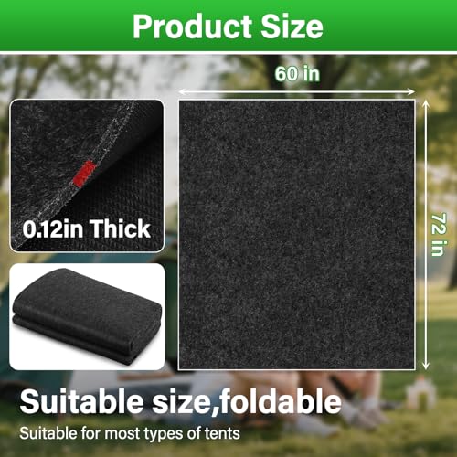 Camping Tent Carpet Mat,Waterproof and Non-Slip Camping Floor Rug,60x72in Picnic Camping Floor Blanket,Indoor/Outdoor Protective Rug Liner Keeps You Warm & Dry