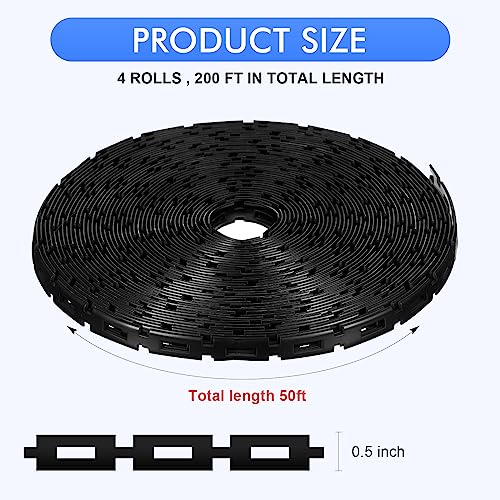 Wesiti 200 ft Plastic Chain Lock Tree Tie 1/2 Inch Wide Adjustable Tree Support Straps Plant String Swing Strap Flexible Reusable Ties for Staking for Garden Accessories - size: 200 FT
