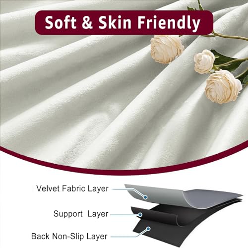 Soft Velvet Non Slip Recliner Headrest Protector, Headrest Cover for Recline Chair,Lazy Boy Headrest Cover, Head Protector for Sofa,Theater Seat, Home & Office Chair 17x27, Ivory - color: Velvet Ivory