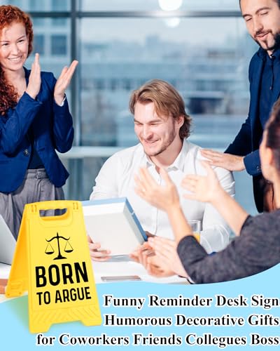 Funny Desk Shelf Decor, Born Argue Mini Desk Sign | Born Argue Sign, Funny Shelf Sign, Home Office Decor, Mini Desk Sign - style: Born to Argue
