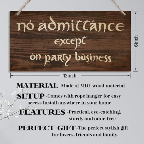 No Admittance Except on Party Business Sign, Decorative Hanging Wall Plaque Wood Sign, Funny Wood Sign for Home Party Decor, Club, Home Bar, Farmhouse Door Sign E - color: Color 06