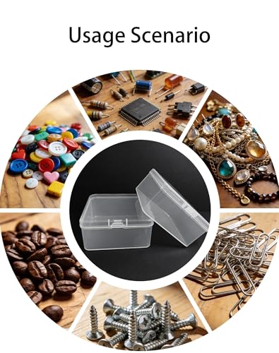 17 Pack Clear Plastic Storage Boxes with Lids,Beading Storage 3x3x1.4 Inches Square Organizer Containers for Small Parts, Crafts, Jewelry, SMT Components