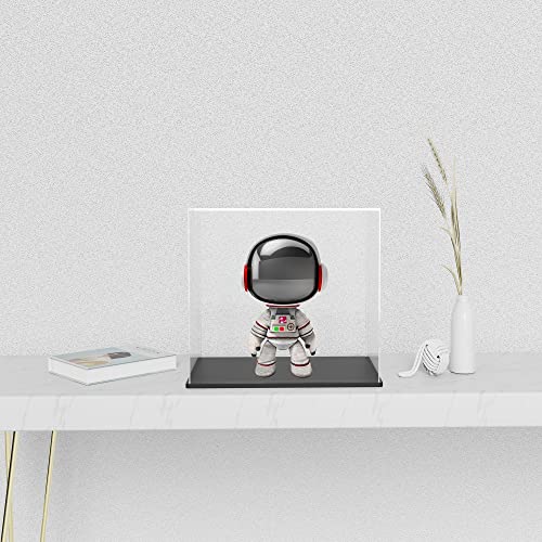 Acrylic Display Case, Super Clear Displaying Box with Matt Base and Lid for Toys, Figures, Collectibles (9x9x9 inch) - color: Matt Black, size: 9x9x9 inch