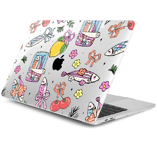 DONGKE Compatible with MacBook Pro 13 inch Case 2024 2023-2020 Release A2338 M2/M1 A2251 A2289 with Retina Display & Touch ID, Plastic Hard Shell & Keyboard Cover & Screen Film - Sardine - color: Sardine