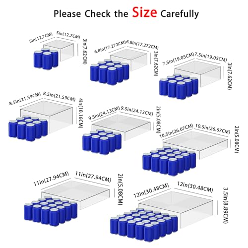 8 Pcs Clear Acrylic Boxes for Display as Buffet Risers and Stands, Food Risers for Party, Table, Stands, including 12", 11", 10.5", 9.5", 8.5", 7.5", 6.8", 5" (Extra Large, 8Pcs, Clear) - size: Extra Large, 8Pcs, Clear