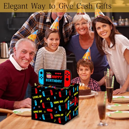 ChillHui Video Game Birthday Money Gift Boxes, Game Theme Birthday Money Pull Box for Boys Girls - color: Red Game