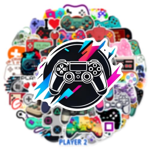 50 PCS Video Game Stickers Bulk Pack - Waterproof Vinyl Decals for Water Bottles, Laptops, Tech Devices & Skateboards | Aesthetic Gaming Sticker for Teens, Adults | Cool Gamer Gift Party Supplies - style: A2