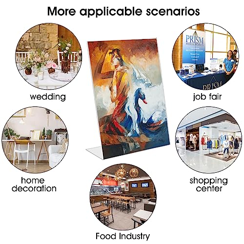 6 Pack Acrylic Sign Stand Holders, 8.5 x 11 Clear Plastic L Shape Table Paper Display Stand, Suit for Displaying Posters, Picture, Flyers, Menu - style: 6 pack