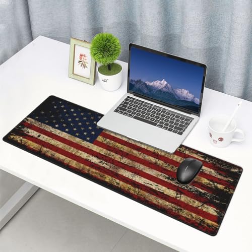 American Flag Gaming Mouse Pad, Large Mouse Pad for Desk Mat XXL XL Mousepad, Big Keyboard Pad Office Desk Accessories Decor - color: American Flag