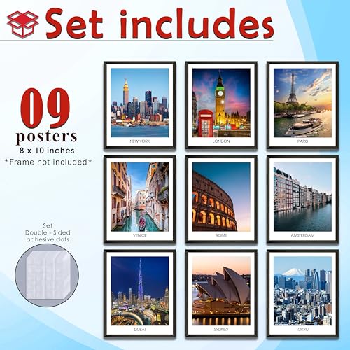 MAZUKO City Wall Art Print - Cityscape Pictures, Famous Architecture Landscape Artwork Wall Decor,Popular Cities Landscape Wall Decor Gift for Friend, New York Skyline Photo (8x10 UNFRAMED) - color: City 1, size: 8 x 10 inches