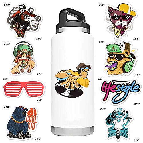 Hip Hop Stickers for Kindle Teens Cool Hip Hop Stickers for Water Bottles Scrapbook Laptop Book Waterproof(50 Pcs) - style: Hip Hop Stickers
